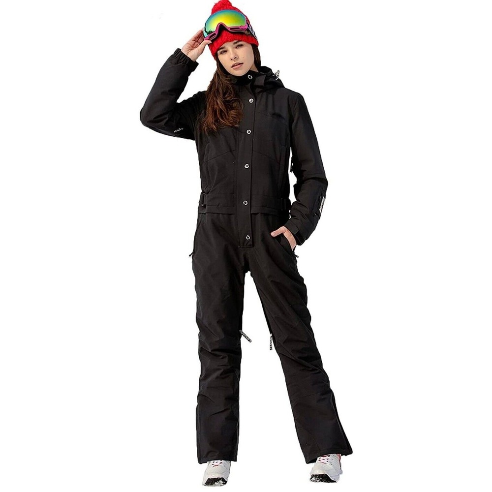 SNBOCON Womens 1 Piece‎ Waterproof Snowsuit, Large, NWT, Black